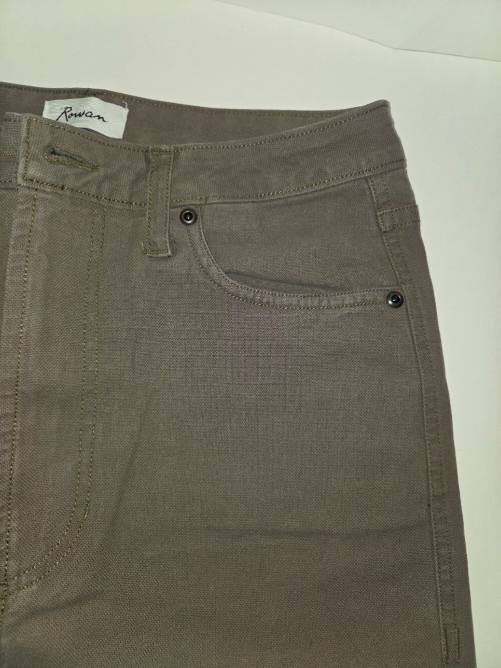 Rowan Merilee 5-Pocket Pants Womens 28 Brown Canvas Relaxed Minimalist Cotton - Picture 6 of 13